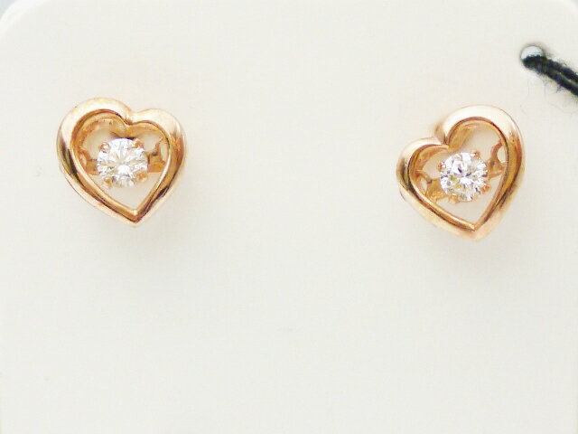 ダンシングストーン ダイヤモンド 揺れる 一粒 ピンクゴールドピアス ダイヤモンド0.10ct×K18PG