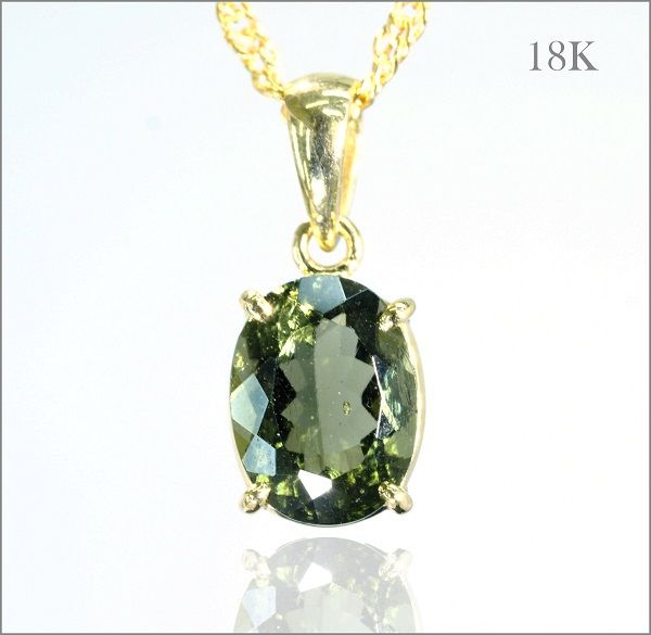 革製の 18金 ネックレス アクセサリー ゴールド ネックレス 18K 天然石ネックレス モルダバイト ネックレス レディースジュエリー 天然石 レディース ネックレス プレゼント パワーストーン 【選べる長さ 40cm・45cm】