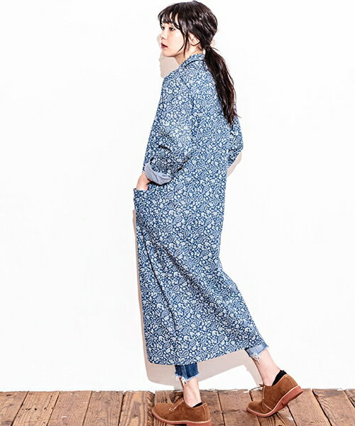 大人気 【CAMBIO(カンビオ)】【予約販売10月下旬~11月上旬入荷】CAL-013-総柄マキシ丈シャツワンピース