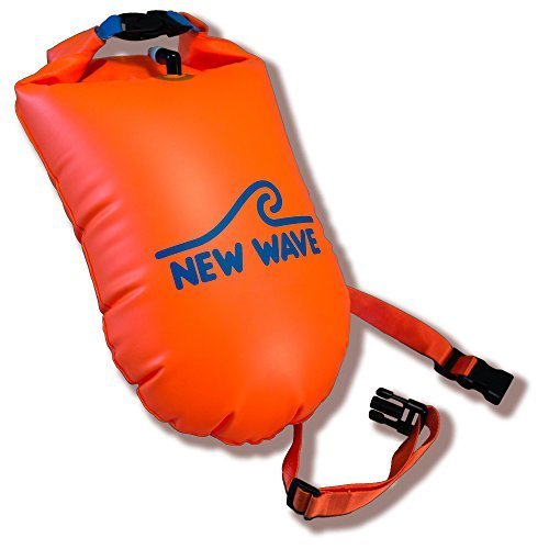 【New Wave Swim Buoy 海での水泳やトライアスロン選手に nbsp; ndash; nbsp;軽量で見えやすい浮き輪 トレーニングやレースの安全に (オレンジTPU 製 Lサイズ-20L )】 b0155lfcu6