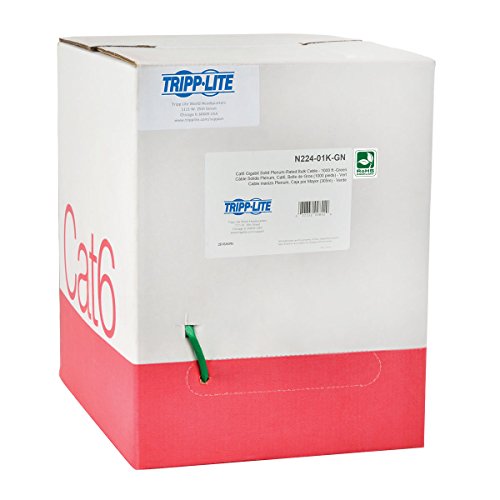 【送料無料】【Tripp Lite Cat6 Gigabit Bulk Solid-Core Plenum-Rated PVC Cable Green 1000 ft - Bulk cable - 1000 ft - UTP - CAT 6 - IEEE 802.3ab/IEEE 802.5 - plenum solid - green】 b01i7rh85c