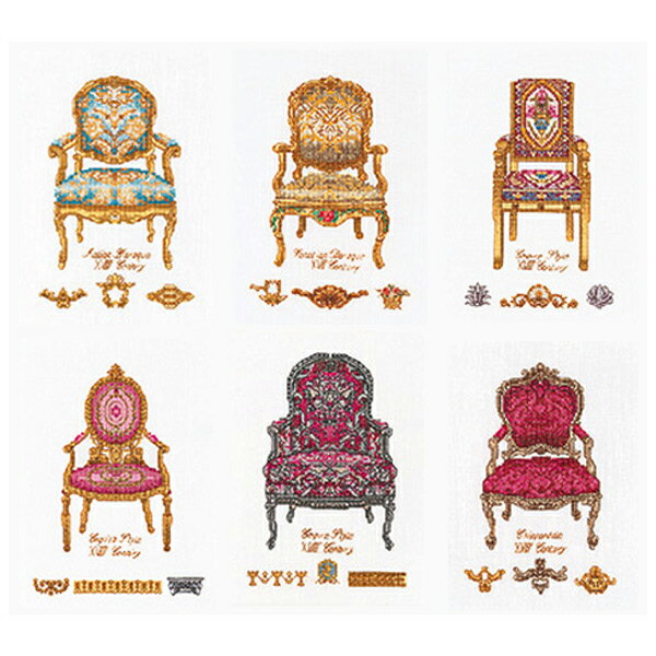 刺繍 刺しゅう輸入キット Thea GOUVERNEUR Six Chairs White Aida 3068 【送料無料】