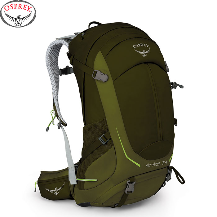 OSPREY オスプレー ストラトス 34 〔ザック バックパック 2017SS〕 (ゲイターグリーン):OS50302