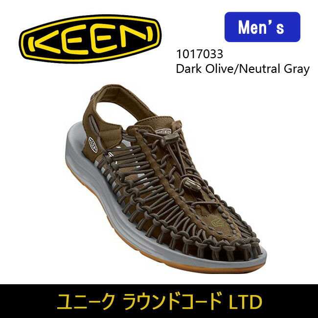 キーン KEEN オープンエア―スニーカー UNEEK ユニーク 1017033 メンズ Dark Olive/Neutral Gray 【靴】サンダル シューズ アウトドア カジュアル シティ ラウンドコード LTD