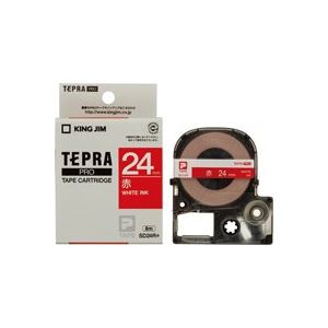 文具・オフィス用品 (業務用30セット) キングジム テプラPROテープ SD24R 赤に白文字 24mm 【×30セット】