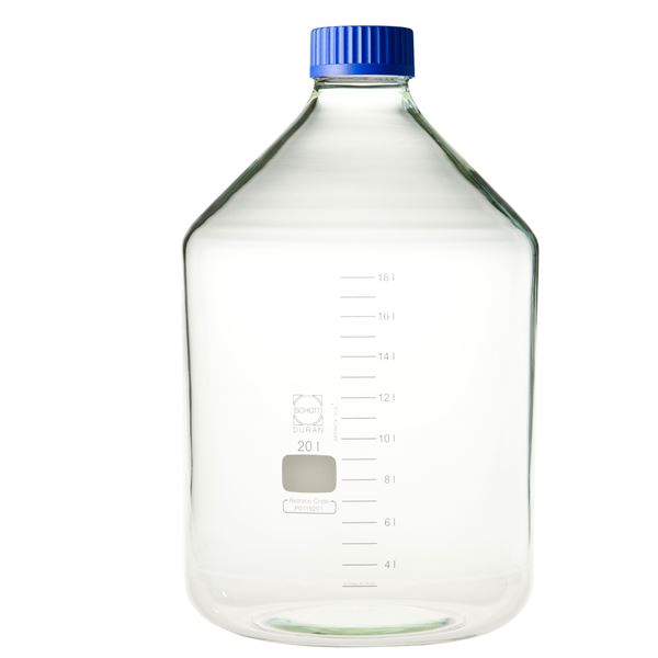 科学・研究・実験 関連商品 ねじ口びん 広口 青キャップ付 20L