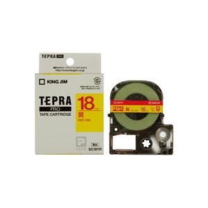 文具・オフィス用品 (業務用30セット) キングジム テプラPROテープ SC18YR 黄に赤文字 18mm 【×30セット】