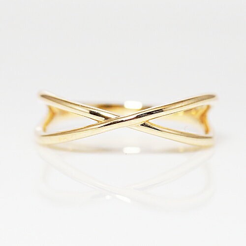 新作!リング クロス 【K10/K18・WG/PG/YG】【送料無料】シンプル/華奢/細リング/18K/18金/ゴールド/Gold Ring/地金