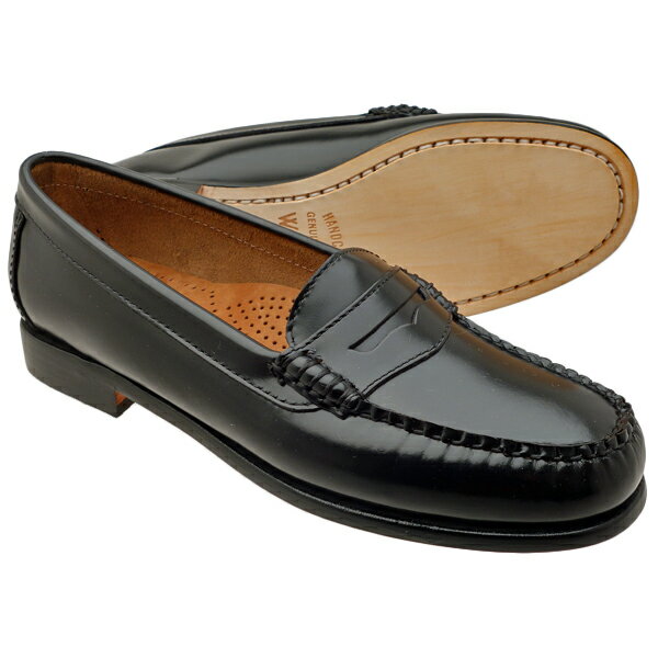 G.H.BASS レディースWAYFERER (ウェイファーラー) BLACK 【普通幅 Width:M】 バス ペニーローファー ブラック ≪USA直輸入・正規品≫