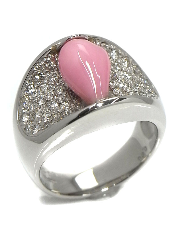 【鑑別書】【仕上済】セレクトジュエリー『PT900リング コンクパール3.063ct ダイヤ0.80ct』11.5号 1週間保証【中古】b03j/b03SA