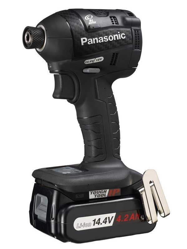 パナソニック『充電インパクトドライバー』EZ75A7LS2F-B 黒 14.4V 18V対応 4.2Ah×2 充電器付【中古】b02t/h09S