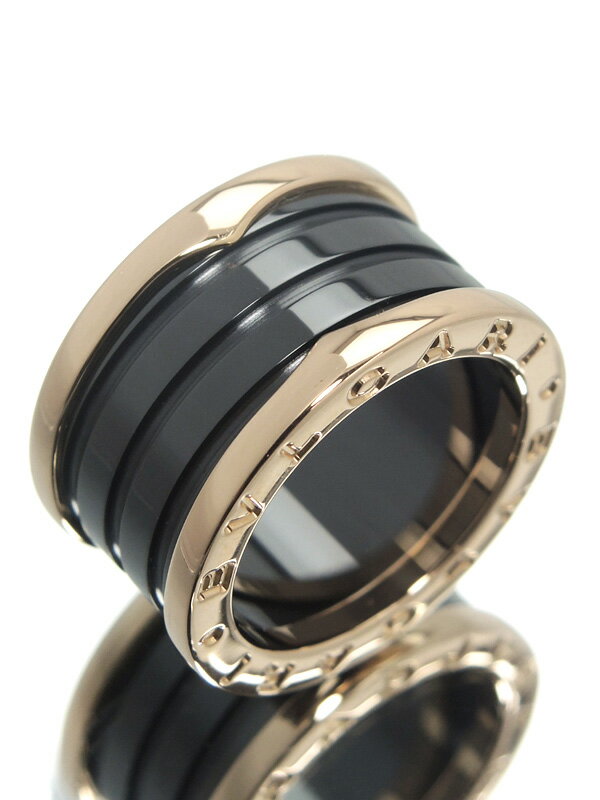【BVLGARI】【仕上済】ブルガリ『B-zero1(M)リング(ビーゼロワン) ブラックセラミック』10号 1週間保証【中古】b02j/h03SA