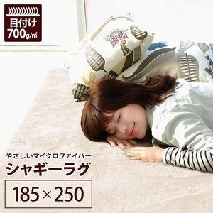 その他 ラグマット 洗える 長方形(185×250cm) アイボリーホワイト 【やさしいマイクロファイバーシャギーラグ】 〔北欧風 丸洗い カーペット〕 ds-1290871