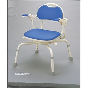 その他 アロン化成 シャワーチェア 安寿ひじ掛付シャワーベンチまわるくんブルー 536-190 ds-1547886