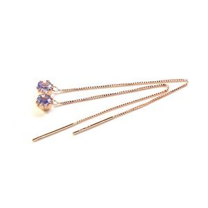 その他 k18ピンクゴールド タンザナイト 0.3ct アメリカン チェーンピアス ds-1860527