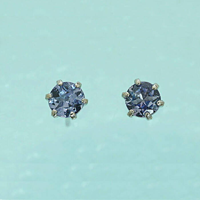 Pt900 タンザナイトピアス (4mm-6本爪) 自慢のプラチナ台! 12月 誕生石 タンザナイト タンザ ピアス