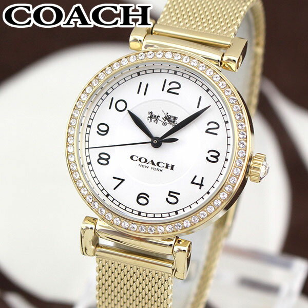 ★送料無料 COACH コーチ MADISON マディソン 14502652 海外モデル レディース 腕時計 ウォッチ メタル バンド クオーツ アナログ 白 ホワイト 金 ゴールド