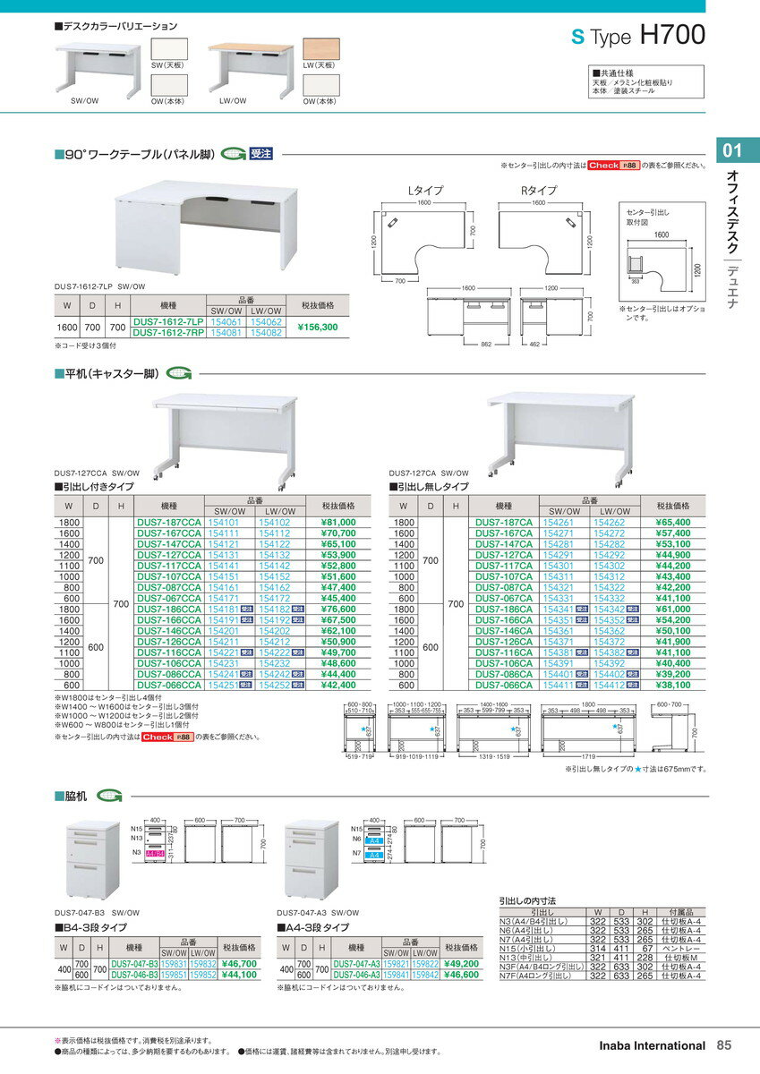 梨花さん愛用ブランド ★ポイント最大7倍★【全国配送可】-イナバオフィスデスク平机 DUS7-126CCA SW/OW 商品コード(154211) サイズW1200 D600 H700稲葉製作所・inaba-【代引き不可商品】【イナバ家具】
