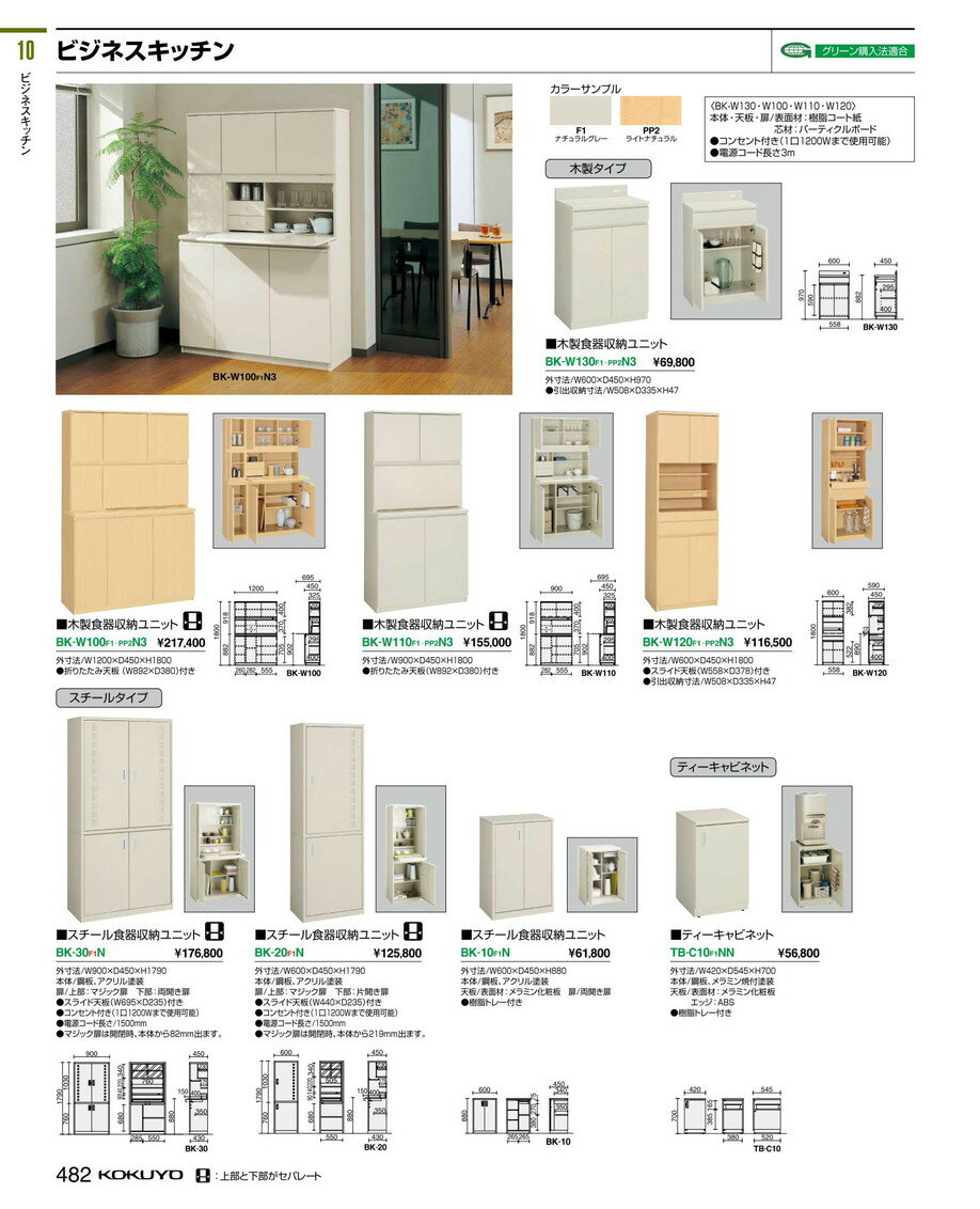 ★ポイント最大7倍★【送料無料】-コクヨ(KOKUYO)アメニティ用 ビジネスキッチン 木製(BK-W120PP2N3)62795814-【代引き不可商品】【コクヨ家具】