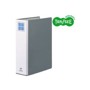 (まとめ)TANOSEE 両開きパイプ式ファイルE A4タテ 60mmとじ グレー 30冊 送料無料!