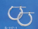 K14WG ホワイトゴールド ピアス標準的なパイプ輪 2mm×13mm(フープ スナップ式)