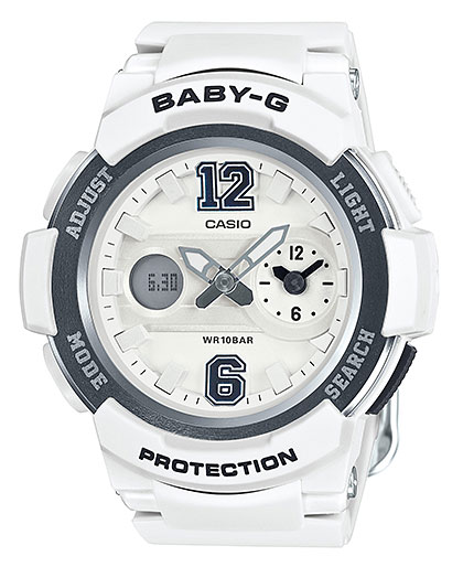 【ポイント2倍!!+送料無料!】カシオ CASIO BABY-G ベビーG アナデジ レディース 腕時計 ホワイト メタリックグレー BGA-210-7B1JF 国内正規品