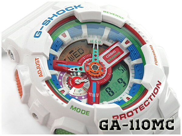 【ポイント2倍!!+送料無料!】G-SHOCK Gショック ジーショック 限定 Crazy Colors クレイジーカラーズ カシオ CASIO アナデジ 腕時計 ホワイト GA-110MC-7ADR GA-110MC-7A