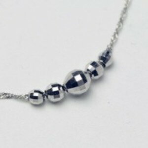 【送料無料】K18WGミラーボールネックレス