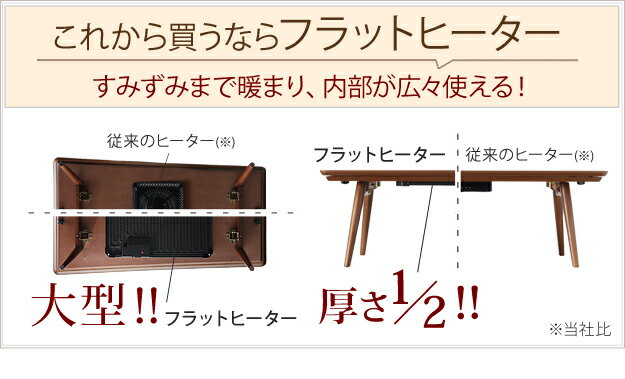 【送料無料】こたつ 折りたたみ 北欧 フラットヒーター折れ脚こたつ 〔アロー〕 コタツ テーブル リビングテーブル 楕円 ウォールナット センターテーブル 木製 おしゃれ