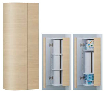 TOTOUGW301YS#EL/#MWコーナー収納キャビネットワイド露出タイプ300×152×800トイレットペーパーが12ロール入ります。