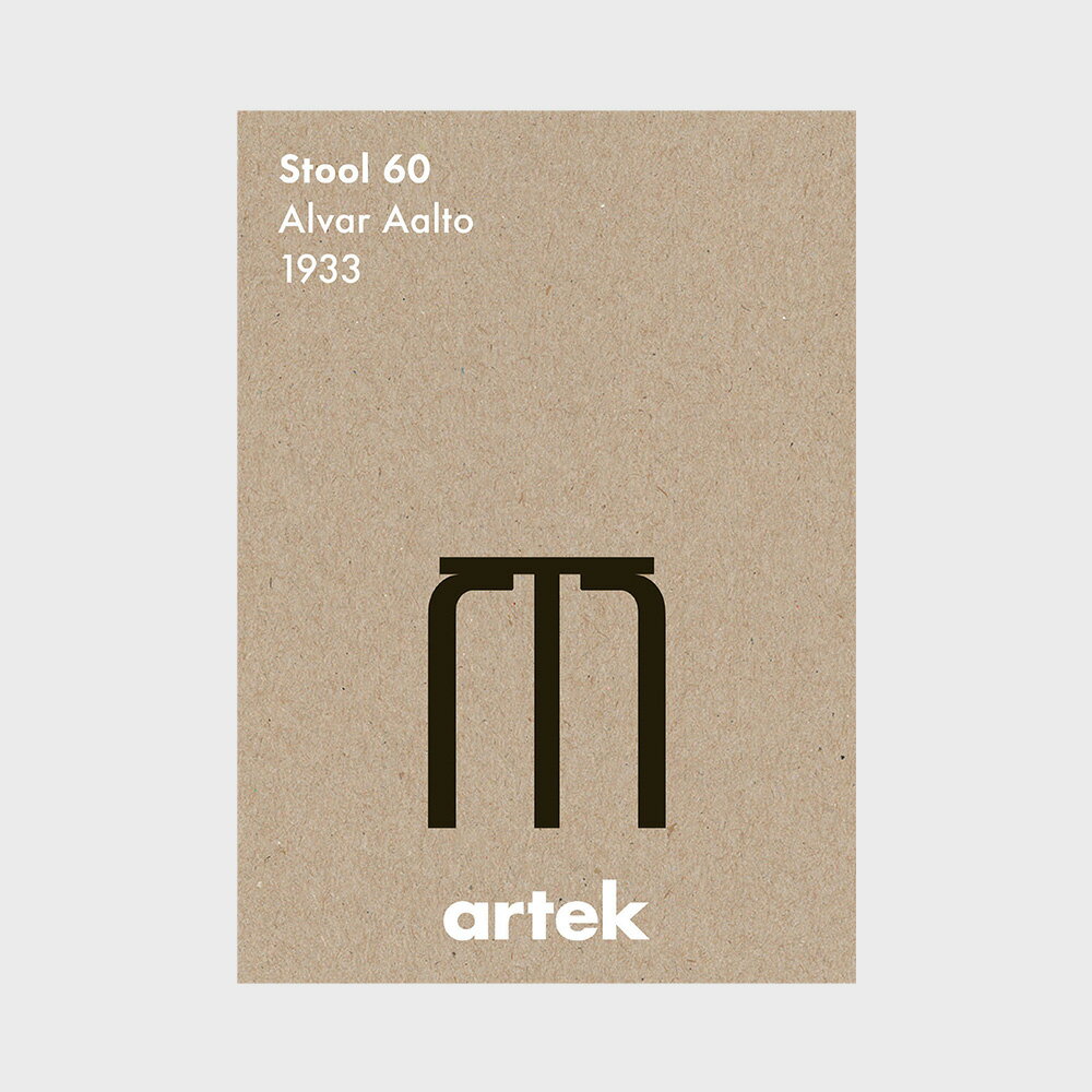 北欧 artek アルテック アアルト モノクロ アイコンポスター 60スツール [ モノクロポスター ]