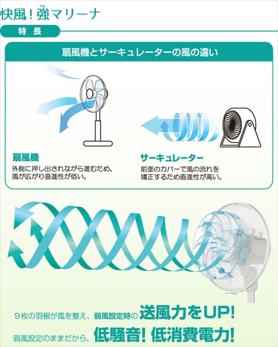 山善（YAMAZEN） 扇風機アタッチメント 快風 強マリーナ YA-U28（BL）