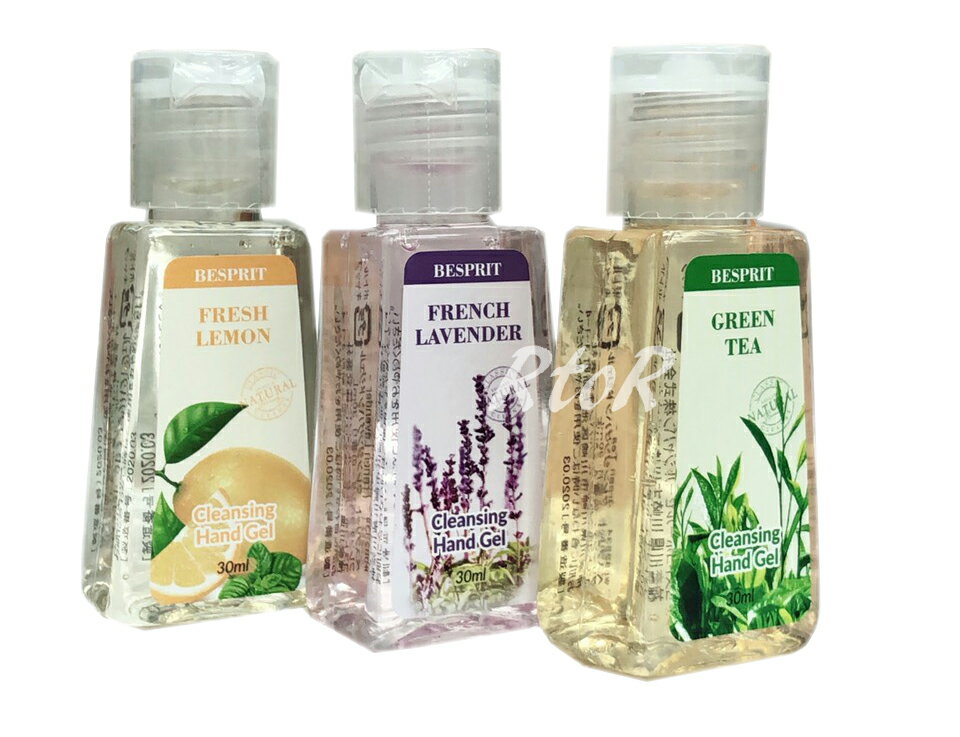 【メール便無料♪】BESPRIT　クレンジングハンドジェル　30ml×3個セット(3種類)　携帯用/除菌/抗菌/洗い流し不要　べスプリット