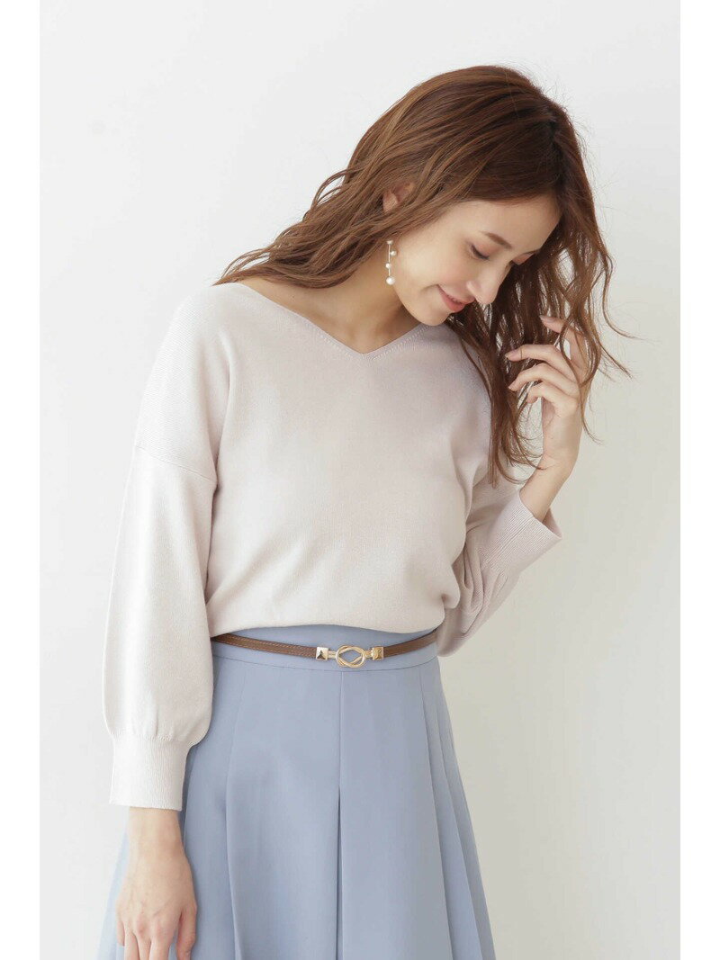 【SALE／30%OFF】PROPORTION BODY DRESSING ◆7分袖Vネックドルマンニット プロポーションボディドレッシング ニット ニットその他 ブルー グレー ホワイト ピンク【送料無料】