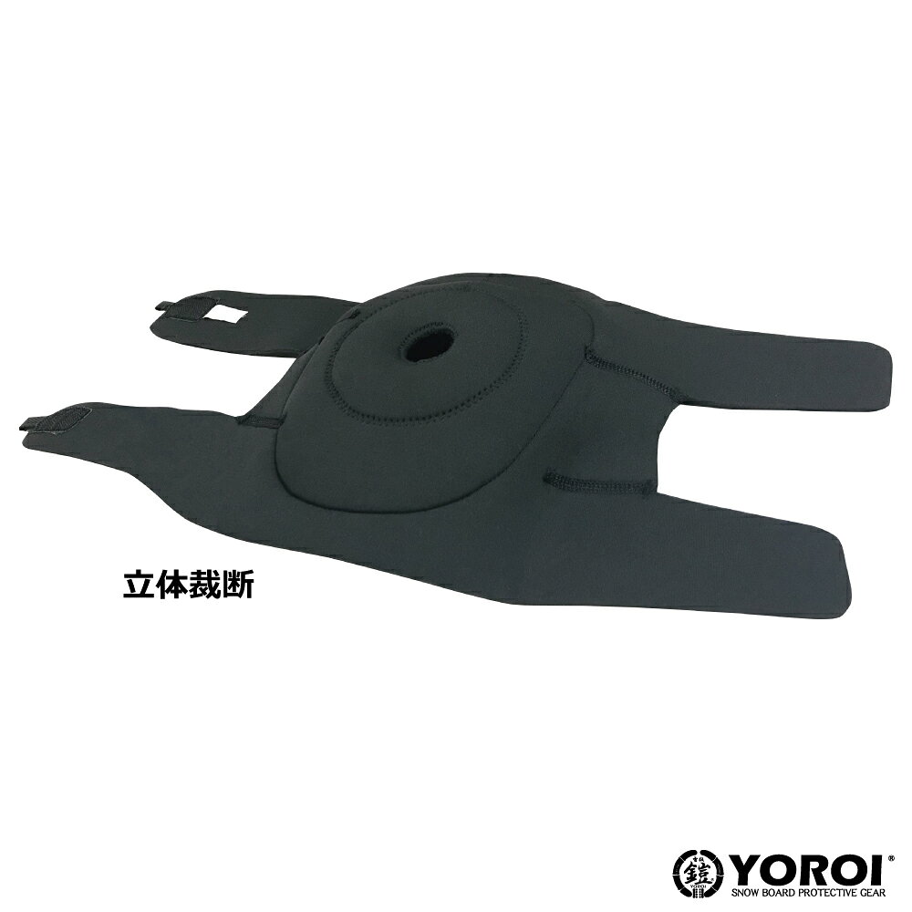 100MANVOLTの膝プロテクター 膝サポーター ニーガード 鎧KNEE SUPPORT YR073 YOROI NJ KNEE ヨロイソフトパット 衝撃吸収 膝パッド ニーパッド スノーボード スケートボード スキー バイク ダウンヒル ハーフパイプ スラローム｜アングル3