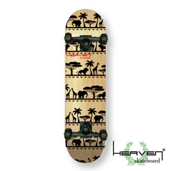 スケートボード コンプリート人気柄HEAVEN SKATE COMPLETEAFRICA 31×8アフリカ 78.7×20.32センチヘブン スケボーハイクオリティー 完成品送料無料 あす楽対応【newyear_d19】入荷時のわずかなキズ特価