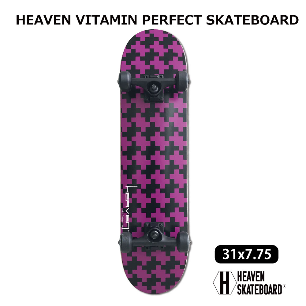 スケートボード コンプリート31x7.75inchHEAVEN SKATEBOARD スケボー完成品カナディアンメイプル100％ ハイクオリティJASA加盟 初心者から上級者まで対応大人気復刻版　GEOMETORY_P