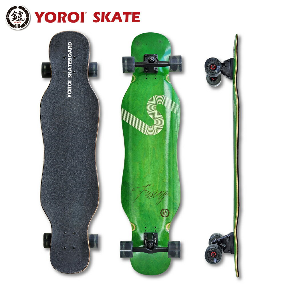 ロングスケートボード ロンスケYOROI SKATEBOARD FUSING 41SW 約104.1x25.4センチヨロイフージン41 風神グリーンYOROIアップストラック バンブーグラスファイバー カナディアンメープルスノボのオフトレ カービング ダンシング 完成品