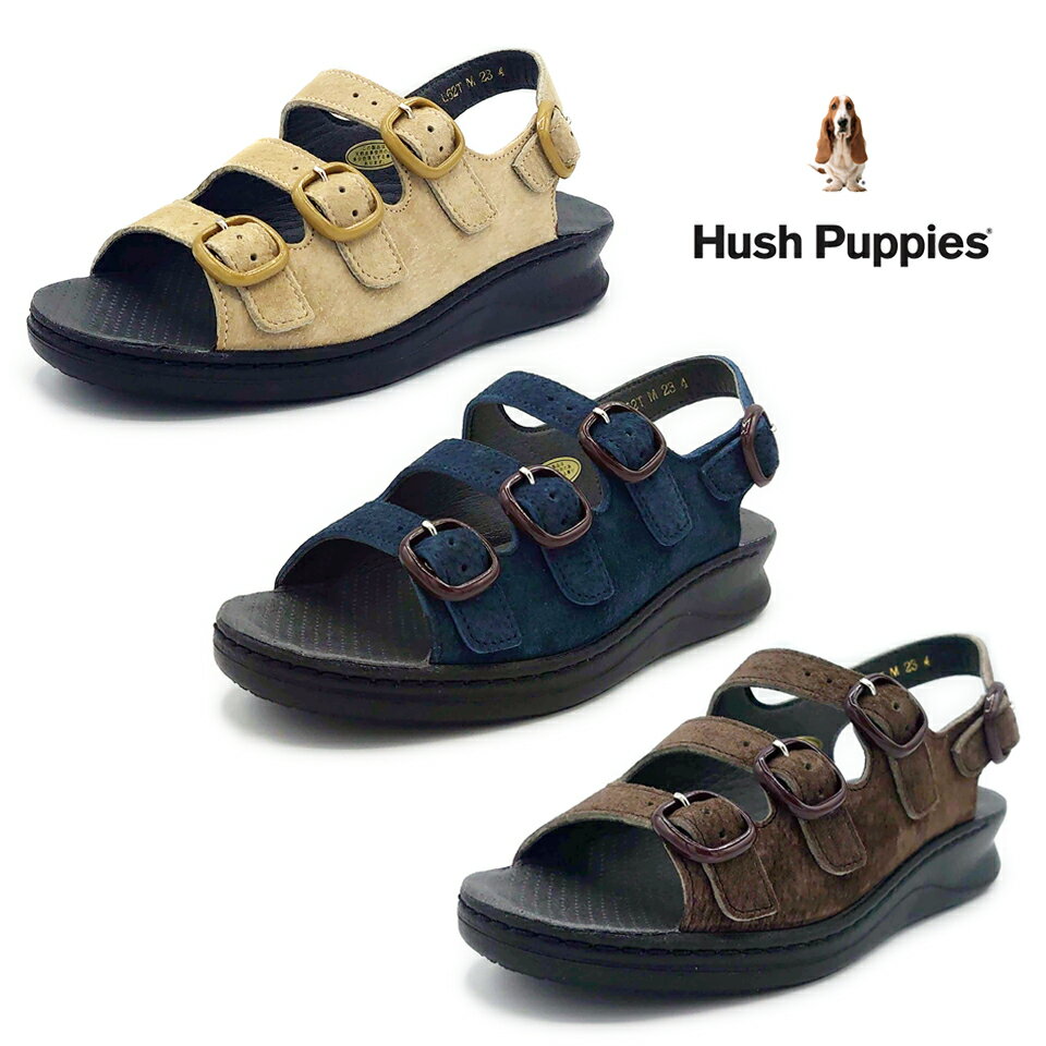 ハッシュパピー Hush Puppies ハッシュパピー　レディース　コンフォート サンダル　L-62T　ピッグスキン スエード　靴 母の日 調整可能 外反母趾 定番