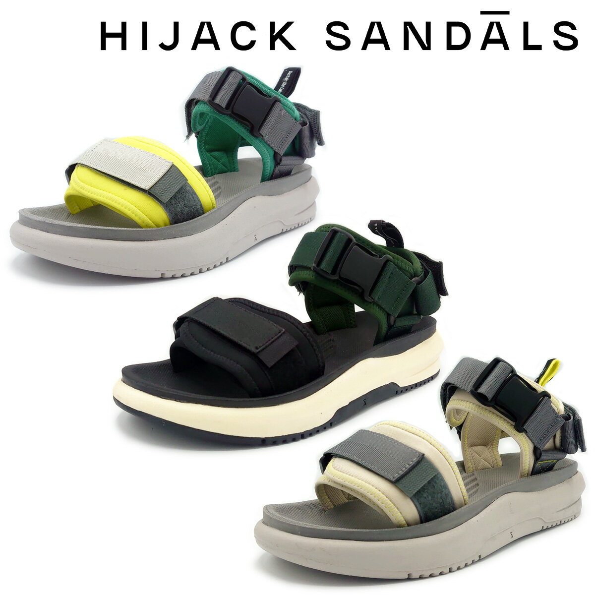 HIJACK SANDALS ハイジャックサンダル ユニセックス サンダル SABA メンズ レディース ユニセックス スポーツサンダル スポサン オシャレ メンズサンダル 靴 レディースサンダル インドネシア ブランド カジュアルサンダル 履きやすい ベルト 厚底 おしゃれ 涼しい 海 フェス