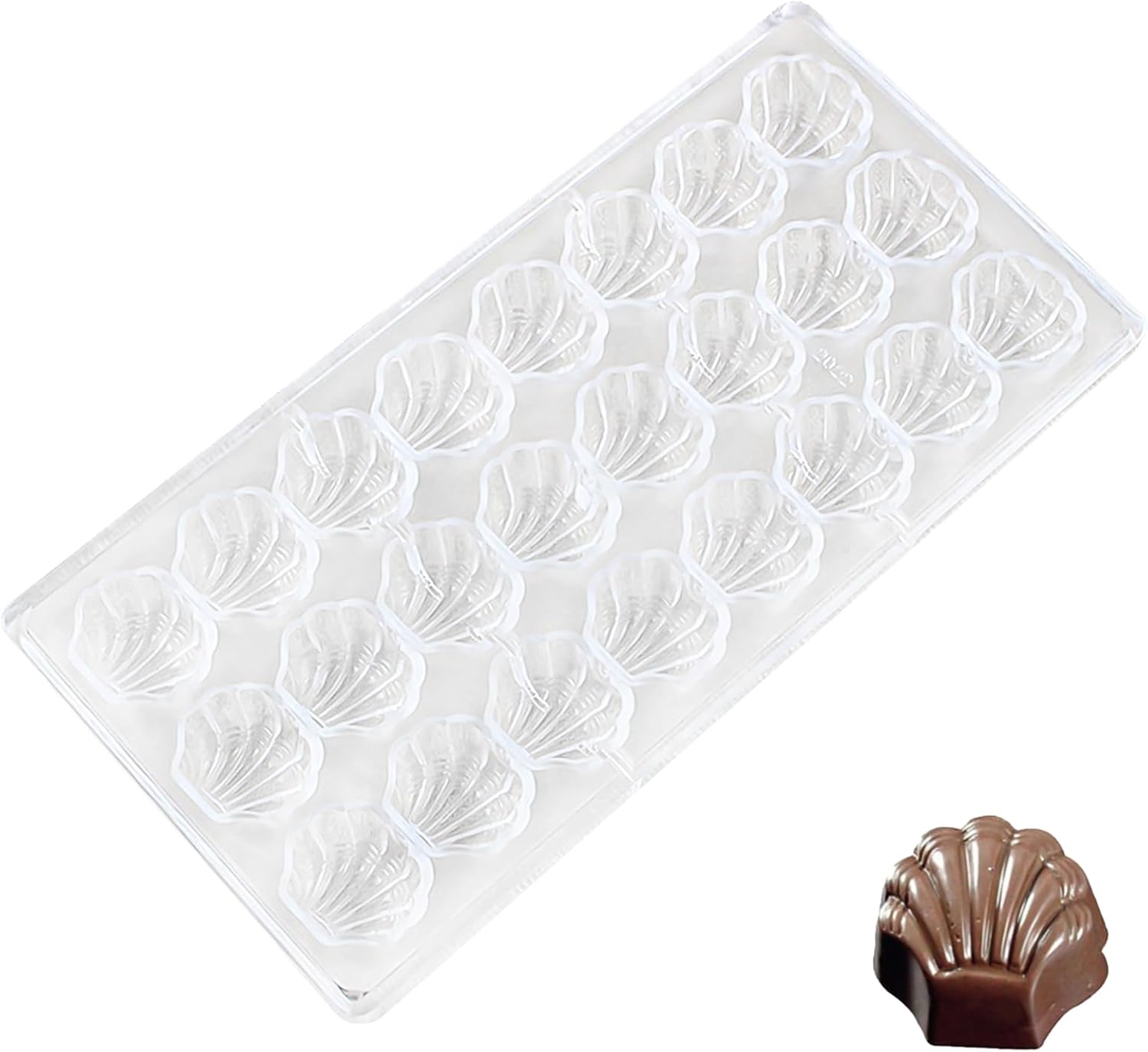 ポリカーボネート チョコレート型 貝　DIY キャンディ型 ハンドメイドクリアシェル皿 耐熱 プラスチッ..
