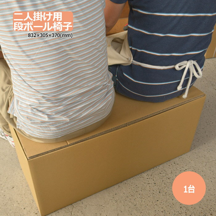 送料無料・ダンボール 段ボール「2人掛用ダンボール椅子・ディスプレイ台 832×305×370mm 1台 茶色 クラフト ダンボール箱 段ボール箱 椅子 イス 使い捨て アウトドアのサムネイル