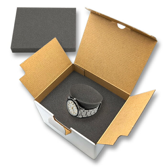 腕時計梱包用資材(白箱145×120×97mm+ウレタン)「30・100・500セット」