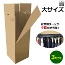 引越・保管用ハンガー吊ダンボール箱「大」 480×490×1300mm 「3枚」