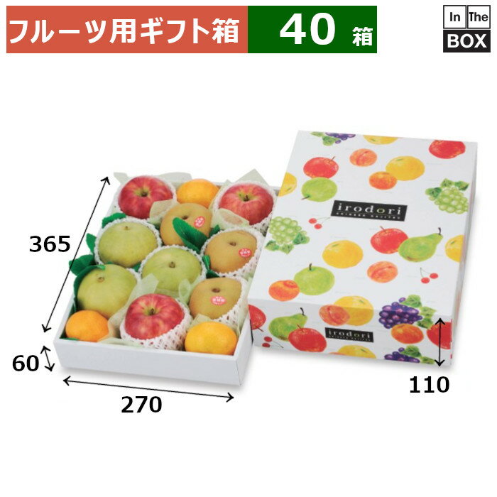 フルーツ用ギフト箱 いろどりパレット 中B 270×365×110（身箱深さ60）(mm) 桃Lorりんご36玉12個「40箱」