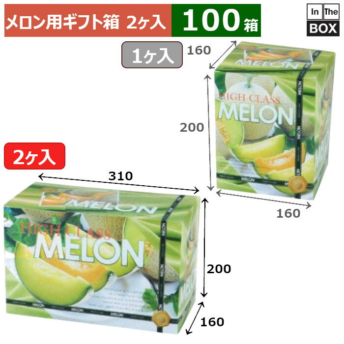 メロン用ギフト箱 ハイクラスメロンL 2ヶ入 310×160×200(mm) 5玉サイズ、9kgクラス2個「100箱」