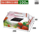 フルーツ用キャリーBOX ストロベリーフィールズ 2P 290×206×60(mm) あまおう2パック「100箱」