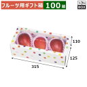 フルーツ用ギフト箱 みどりのめぐ実 3P(ホワイト) 315×125×110(mm) 「100箱」
