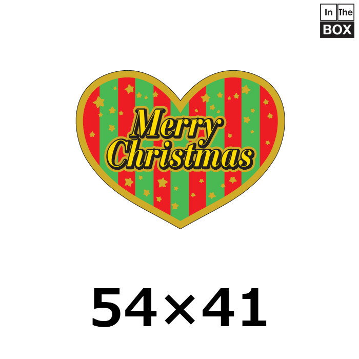 販促シール「Merry Christmas」54×41mm 「1冊300枚」