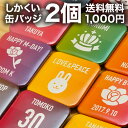 缶バッジ 名入れ プレゼント 1000円ポッキリ 2個セット 名前入り 名札 背番号 マーク入り おしゃれ かわいい オリジナル ユニフォーム 誕生日 部活 卒...